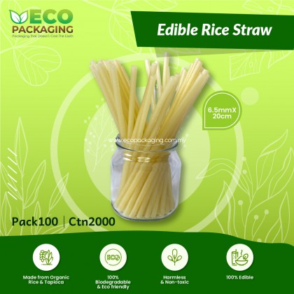 Edible Rice Straw 6.5mmX20cm - PACK100/2000CTN